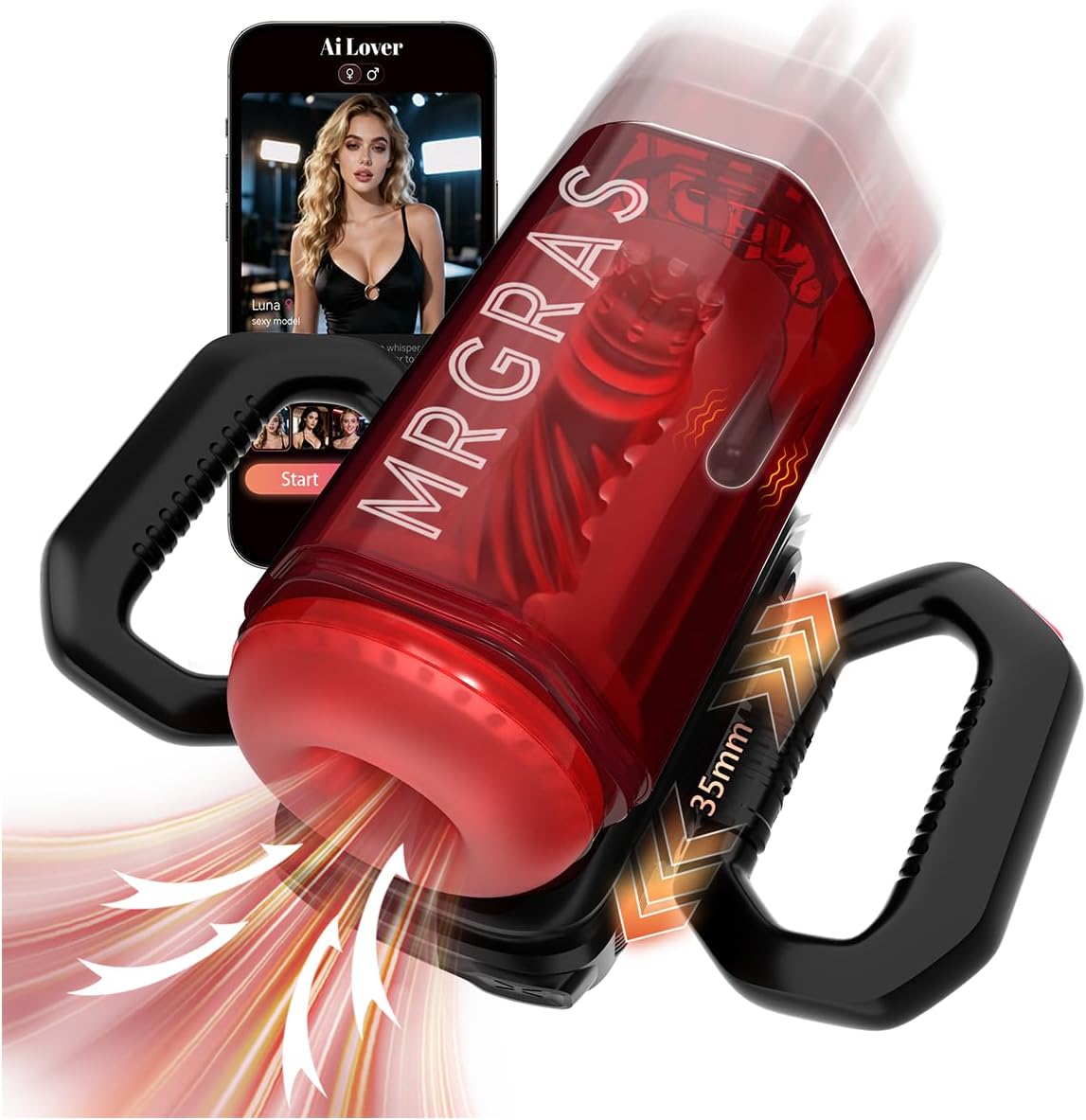 AI Sync Masturbator Penis Stroker Blowjob with 9 Thrusting & 6 Blowjob & Sucking Modes