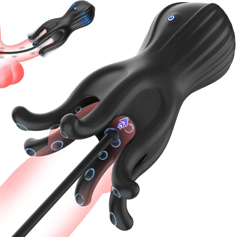 Glans Trainer Penis Massager Urethral Plug Stimulator with 10 Vibration Modes