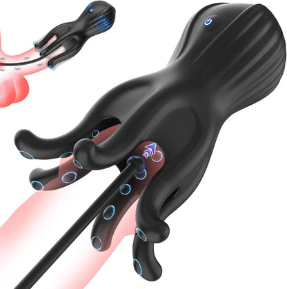Glans Trainer Penis Massager Urethral Plug Stimulator with 10 Vibration Modes