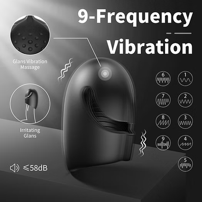 Automatic Penis Vibrator Glans Trainer Stimulator with 9 Powerful Vibration Modes