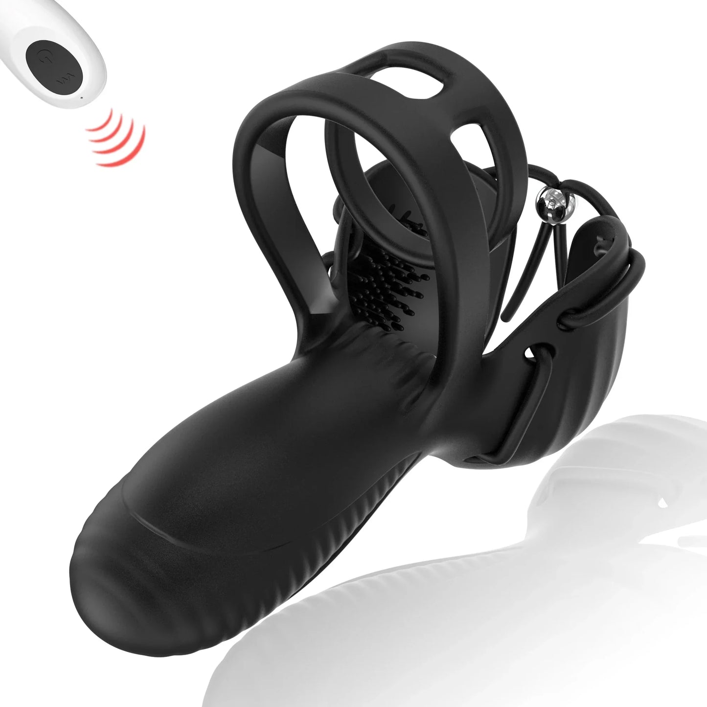 3 IN 1 Cock Ring Testicular Stimulator Penis Trainer Vibrator with 10 Vibration Modes