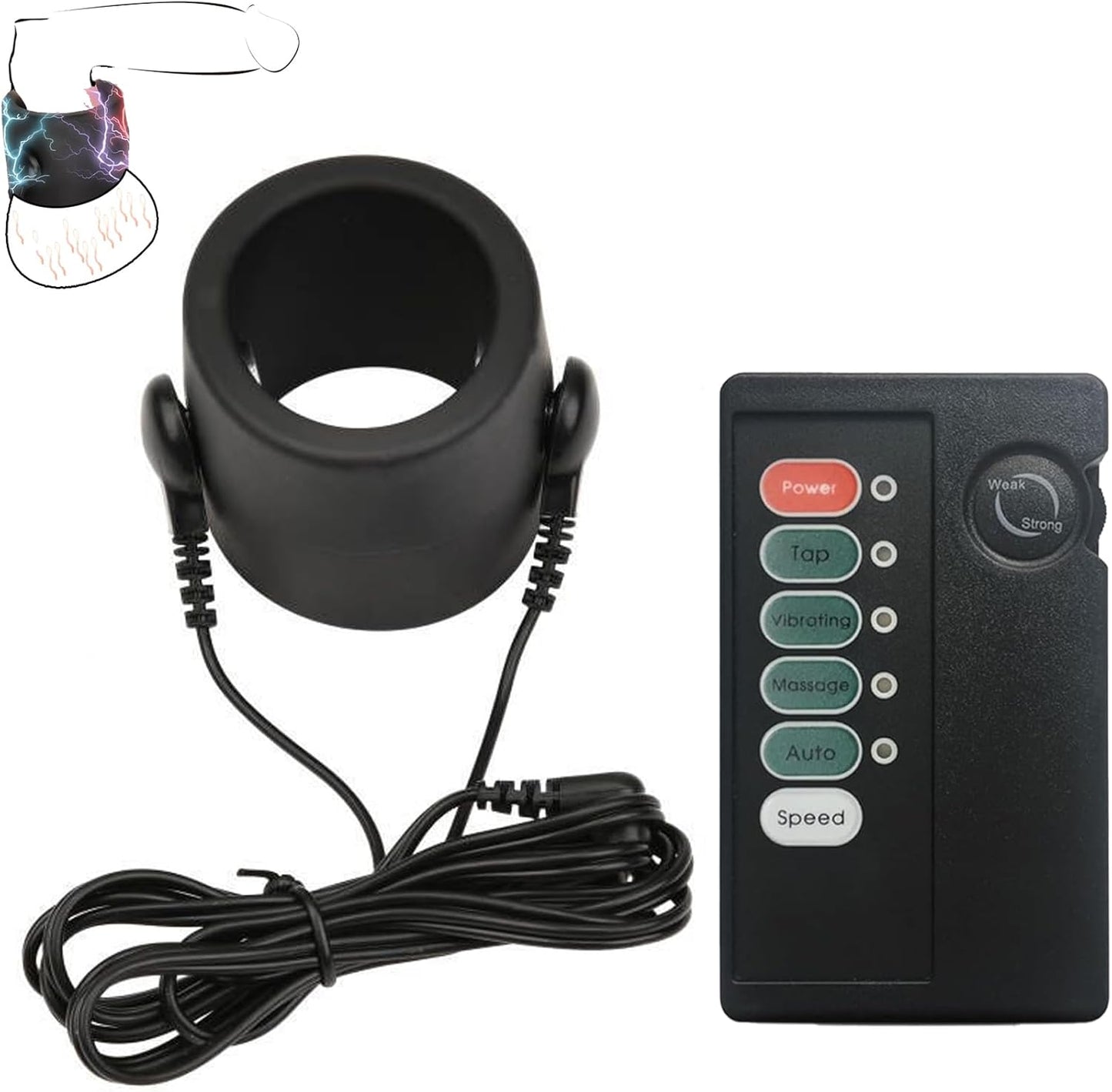 E-stim Testicle Electrical Sleeve CBT Cock and Ball Torture Bondage Chastity Device