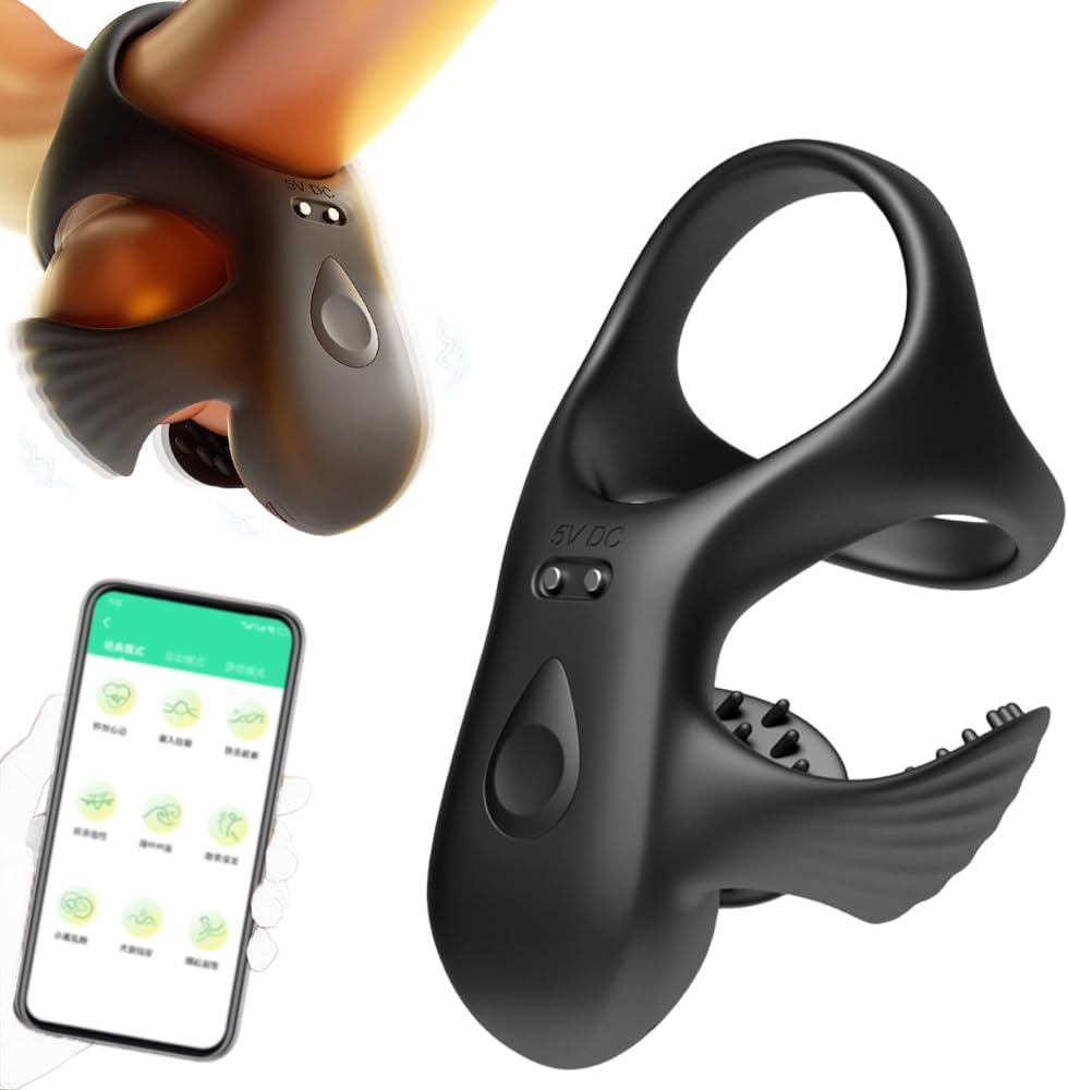 Electric Testicle Penis Trainer Vibrator Massager Cock Ring with 9 Vibration Modes