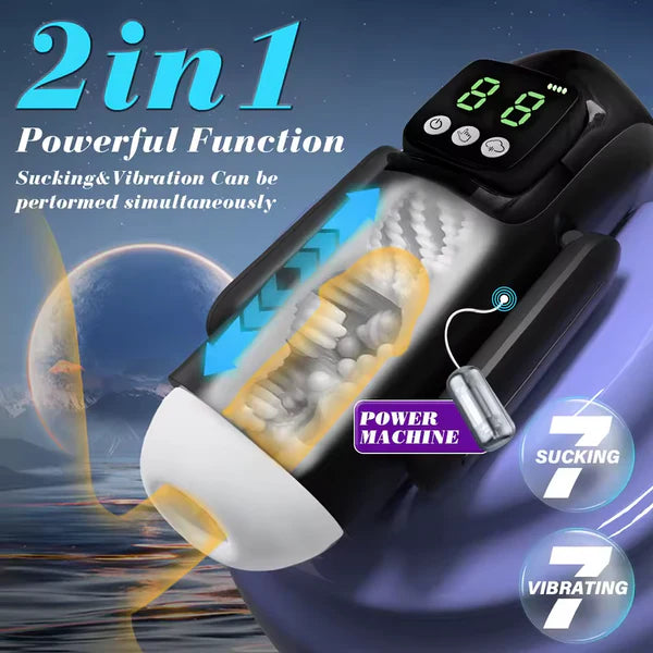 Automatic Masturbator Stroker Blowjob Sex Machine with 7 Sucking & Vibrating Modes