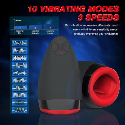 Automatic Masturbator Penis Vibrator Glans Trainer with 7 Vibrating Modes & 3 Speeds