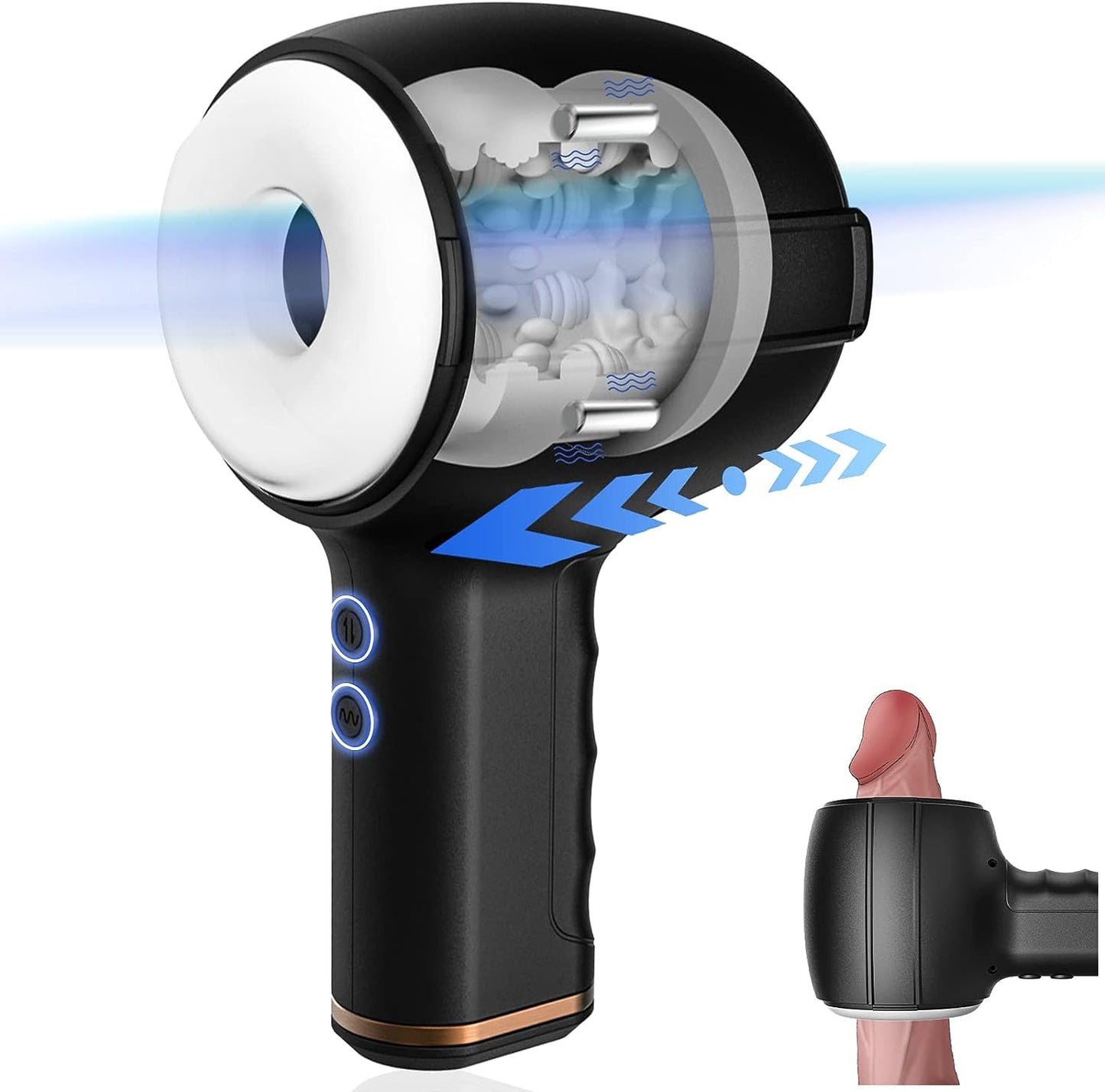 Electric Masturbator Stroker Blowjob with 7 Vibration & 4 Telescopic Modes