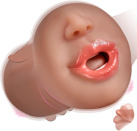 Deep Throat Mouth Penis Trainer VIbrator Stroker Masturbator with 5 Dynamic Modes