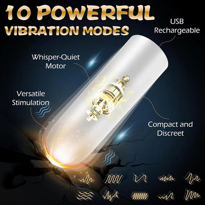 2 Tunnel Holes Penis Trainer Vibrator Masturbator with 10 Vibration Modes