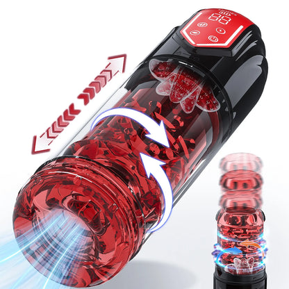 Automatic Mastubator Blowjob Machine Penis Pump with 5 Sucking & Licking & Rotation Modes ﻿