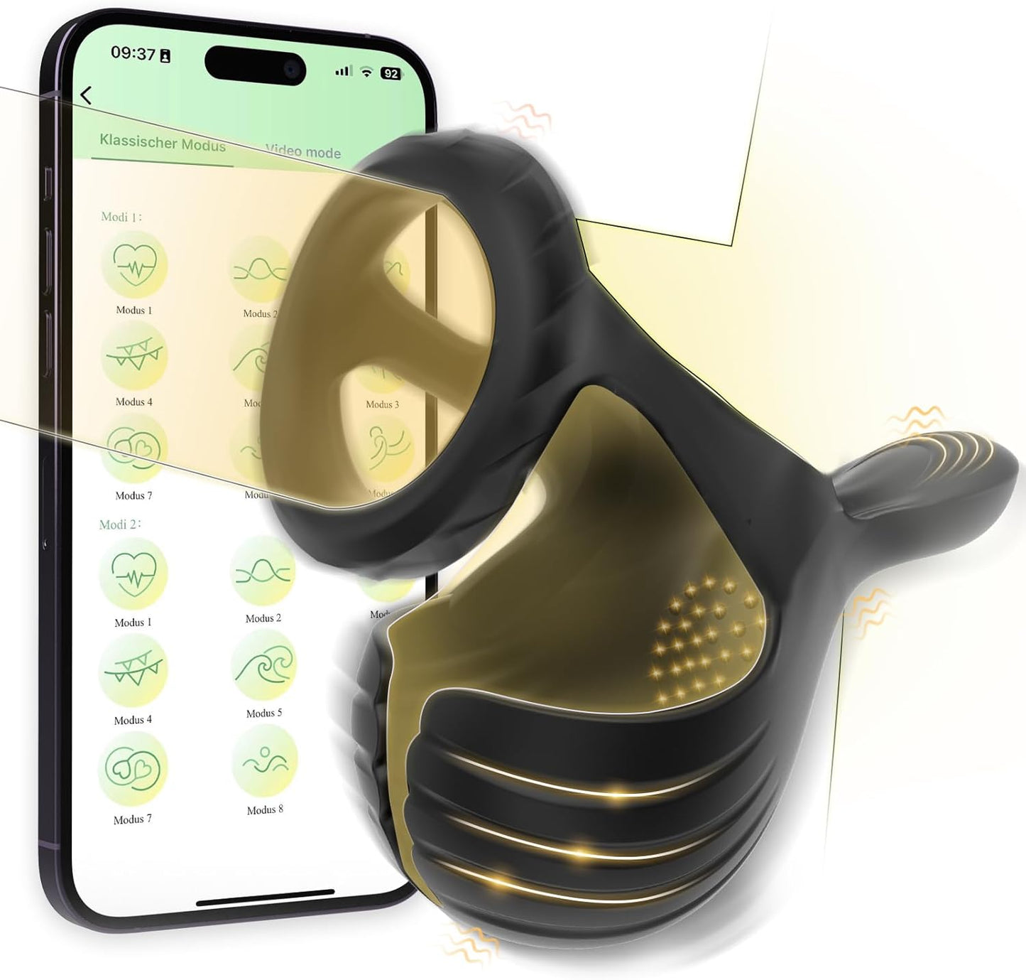 Testicle Trainer Cock Ring Penis Vibrator Massager with 10 Vibration Modes
