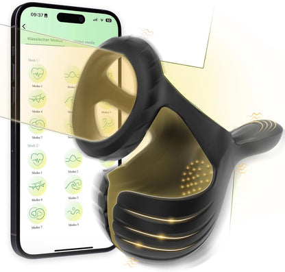 Testicle Trainer Cock Ring Penis Vibrator Massager with 10 Vibration Modes