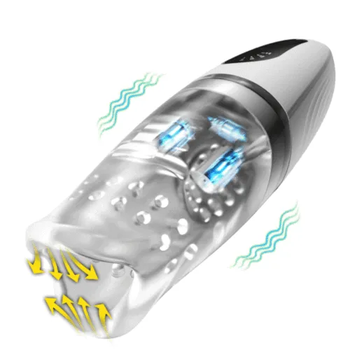 Automatic Penis Trainer Glans Vibrator Masturbator with 5 Bites & 8 Vibration Modes