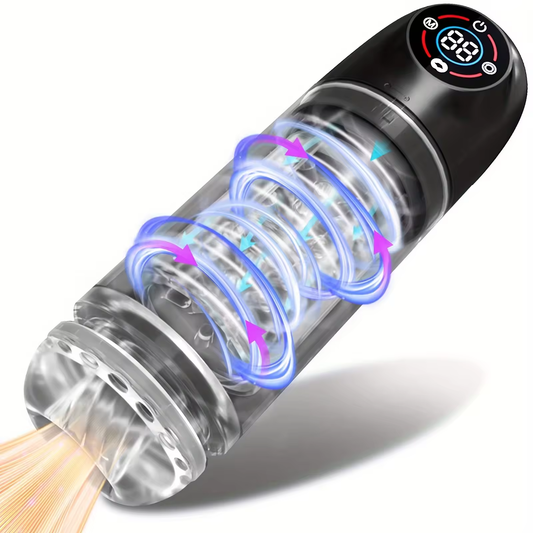Automatic Masturbator Penis Pump Enlargers with 6s Vacuum Pump & 7 Rotating Sucking Licking