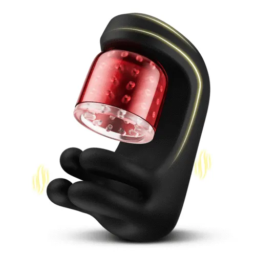 3 IN 1 Penis Trainer Glans Vibrator Stroker Blowjob with 9 Rotation and Vibration Modes