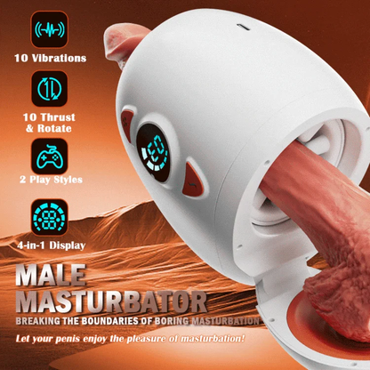 High Speed Dual Stimulation Sucking Masturbator with 10 Vibrating & Telescopic Modes