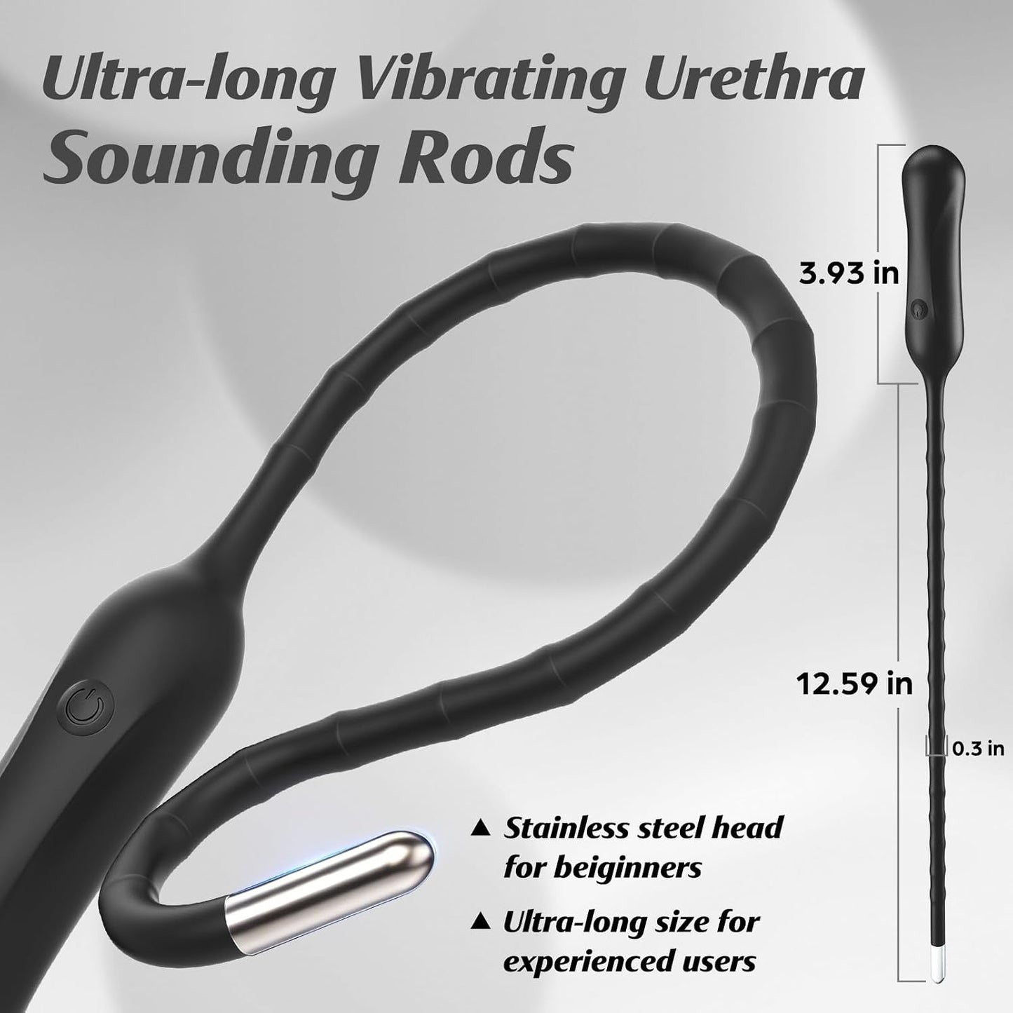 Sounding Rods Urethra Vibrator Penis Vibrator Plug Prostate Massager with 10 Vibration Modes