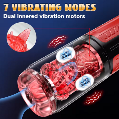 Automatic Masturbator Penis Pump Stroker Blowjob with 7 Thrusting & Rotation Modes