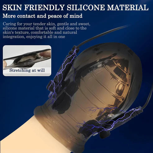 E-stim Glans Sleeve Penis Trainer Set Masturbator with 8 Electric Shock Modes