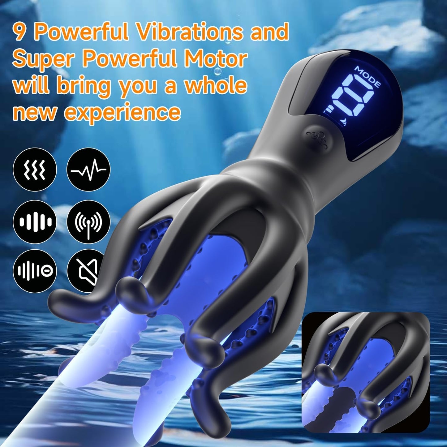 360° Wrapped Penis Vibrator Glans Trainer Masturbator with 9 Vibration Modes