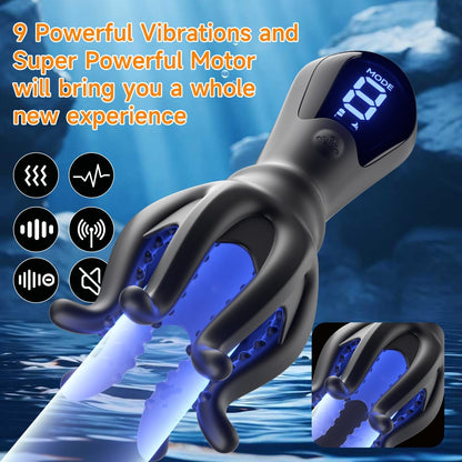 360° Wrapped Penis Vibrator Glans Trainer Masturbator with 9 Vibration Modes