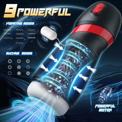 Automatic Sucking Masturbator Penis Pump Blowjob with 9 Suction & 10 Vibration Modes