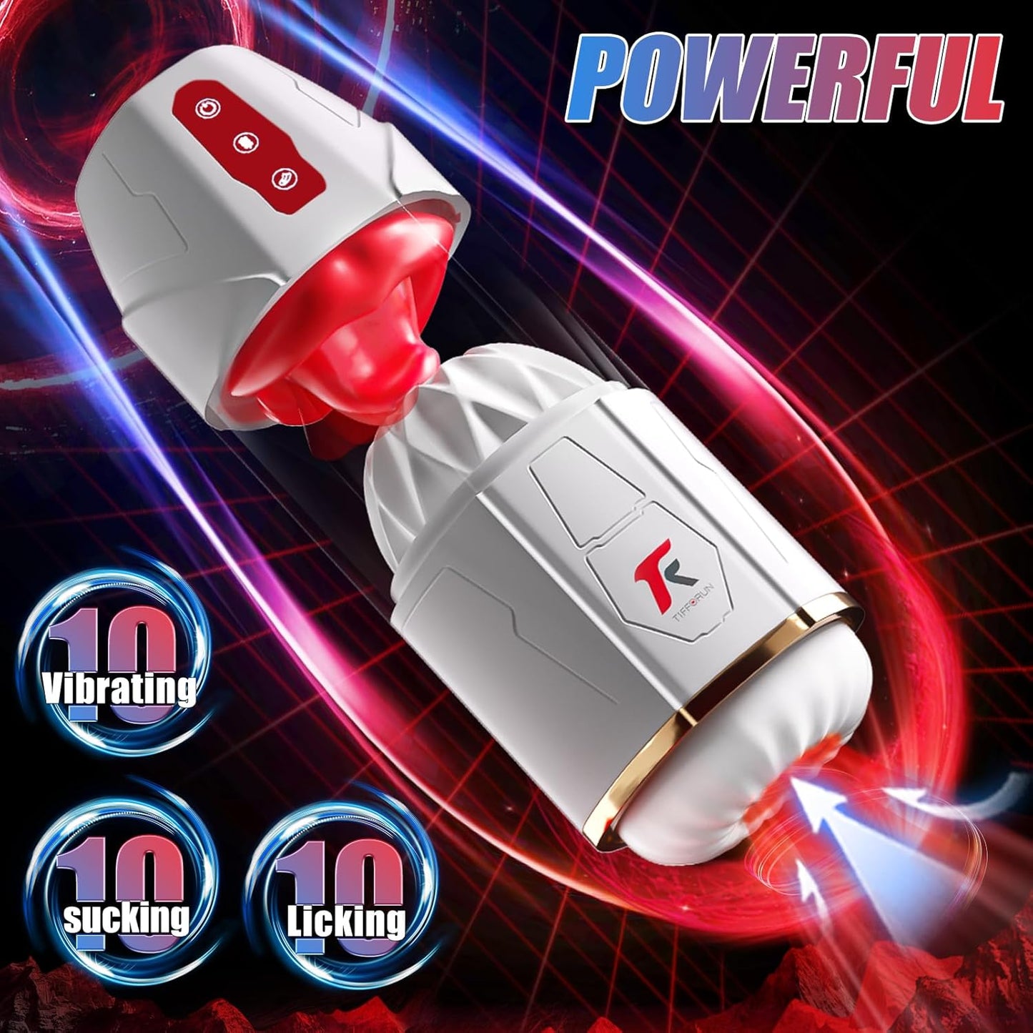 Automatic Masturbator Penis Pump Blowjob with 10 Suction & 10 Tongue Licking Modes