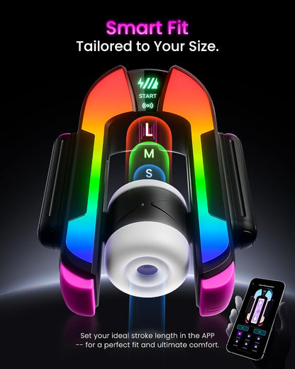RGB Lighting Automatic Masturbator Sex Machine with 4 Stroke Modes × 4 Speed Levels
