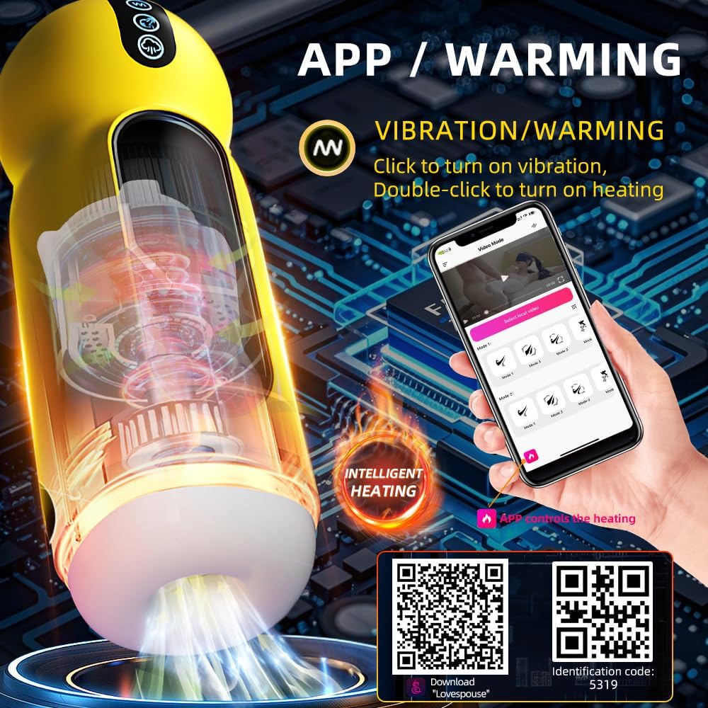 APP Control Automatic Masturbator Blowjob Stroker with 4 Suction & 10 Vibration Modes