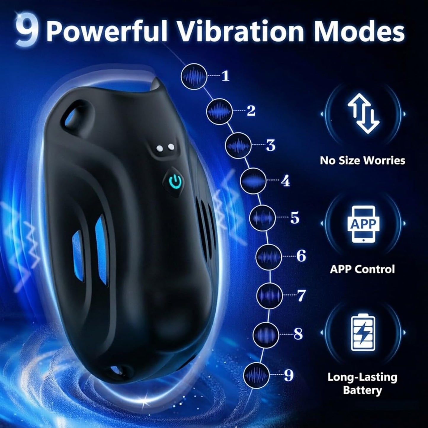 Electric Penis Trainer Vibrator Sets Chastity Cage Glans Stimulator with 9 Vibration Modes