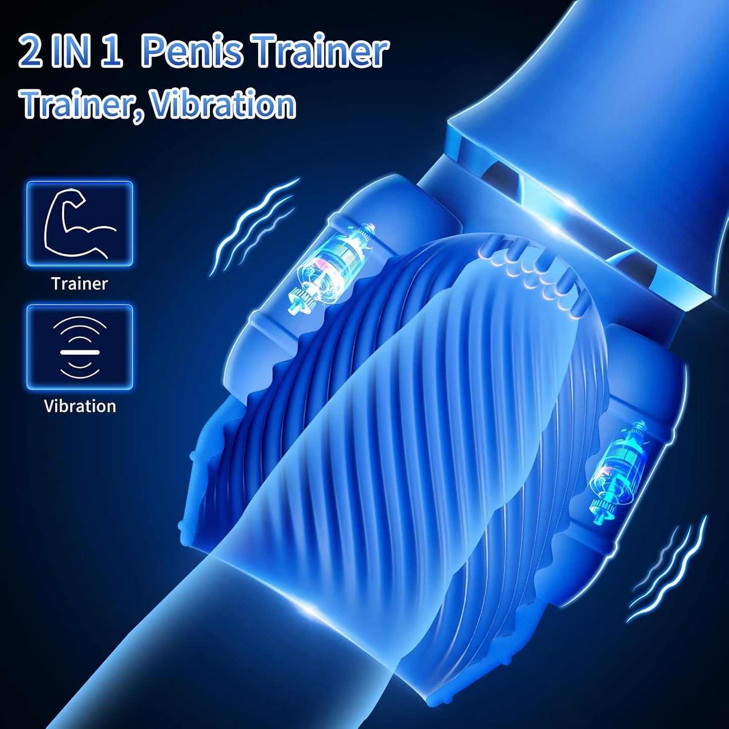 2 IN 1 Penis Training Vibrator Strokers Pocket Pussy with 10 Vibrating Modes