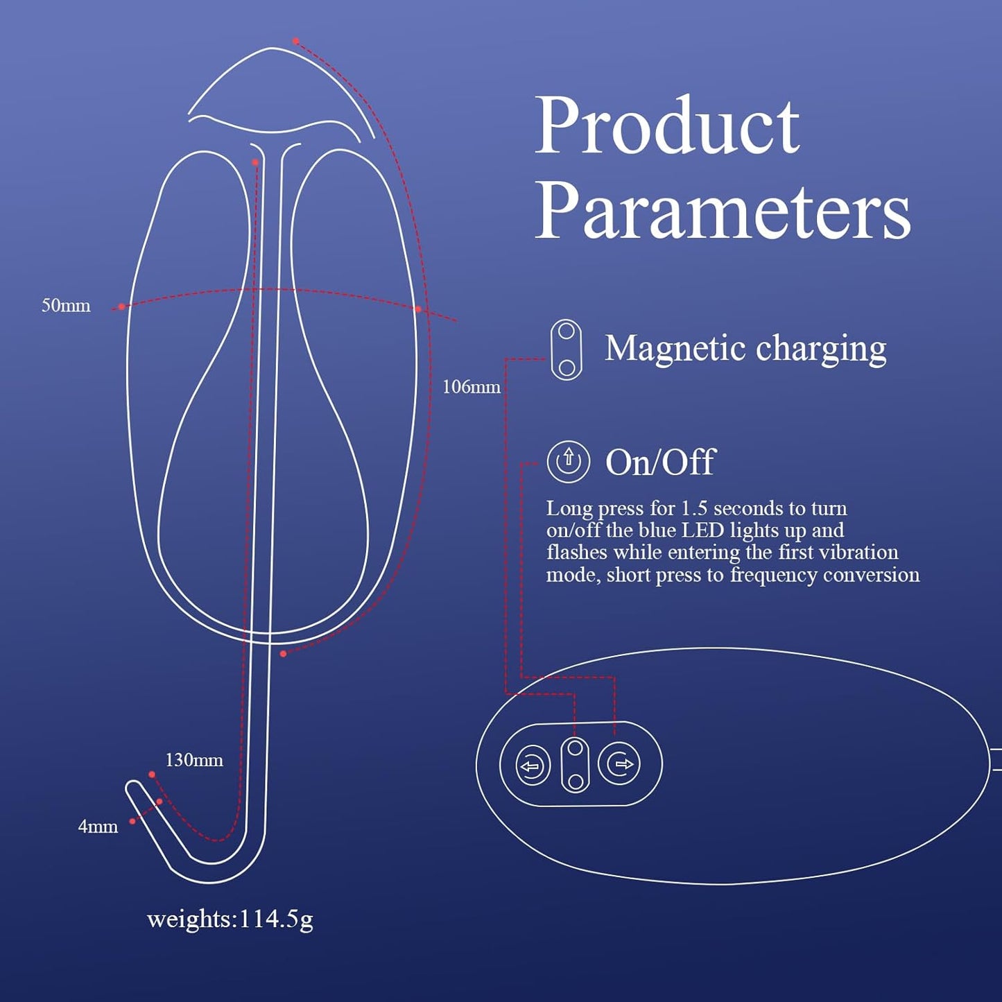 Electric Urethral Dilator Vibrator Glans Stimulator with 10 Vibration Modes