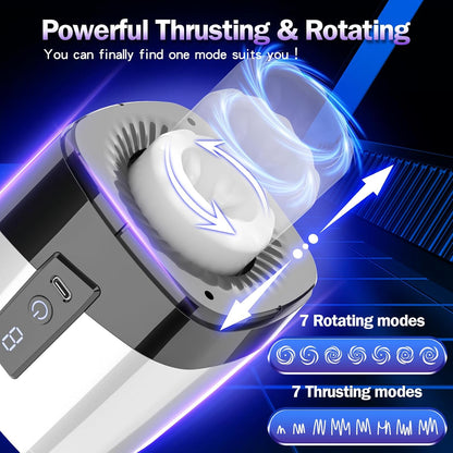 Automatic Masturbator Penis Trainer Stroker Blowjob with 7 Thrusting & Sucking Modes