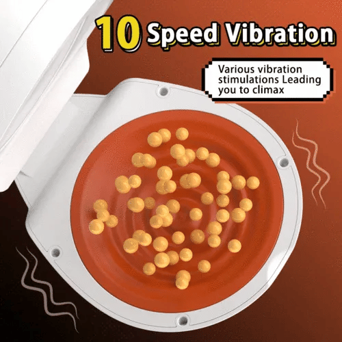 High Speed Dual Stimulation Sucking Masturbator with 10 Vibrating & Telescopic Modes