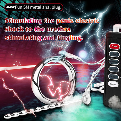 Electric Shock Plugmulti-Frequency Penis Ring Stimulator