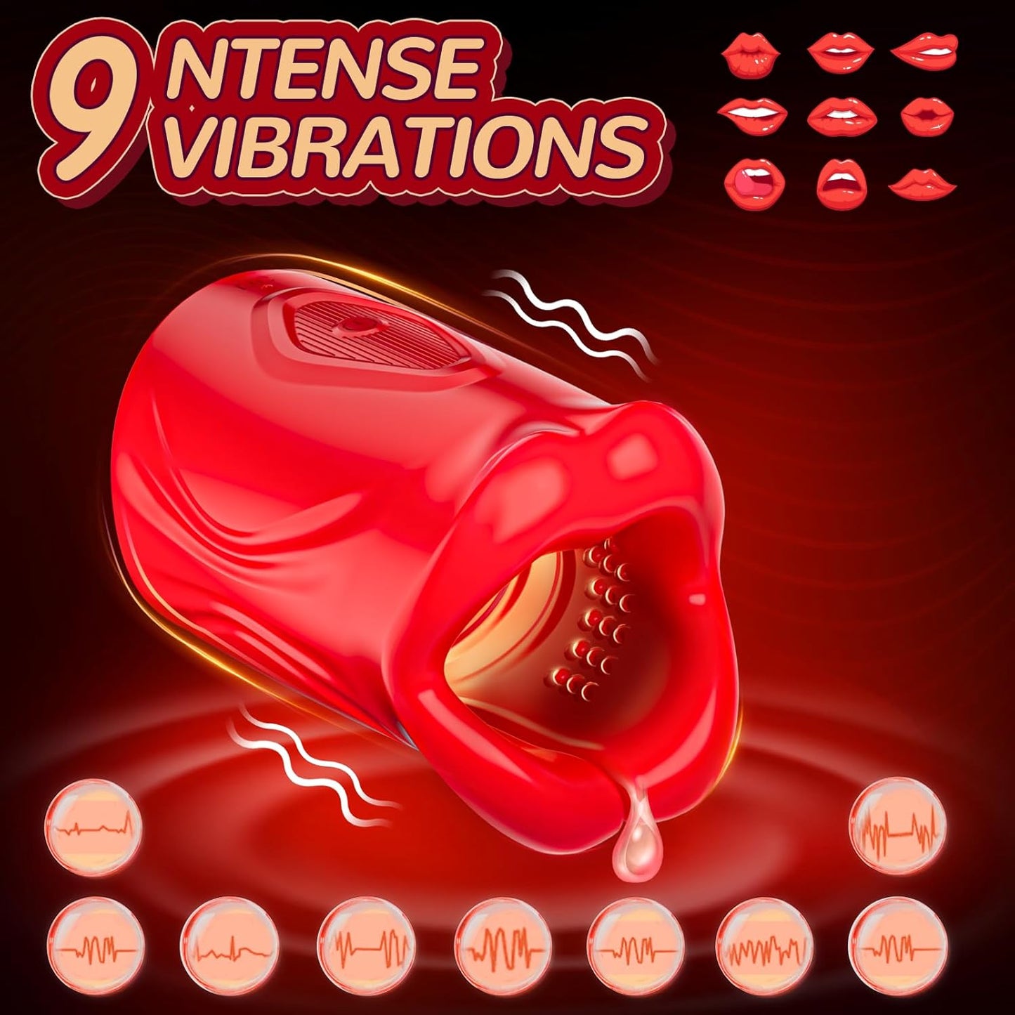 App Control Penis Stroker Trainer Blowjob Masturbator Sex Machine with 9 Vibration Modes