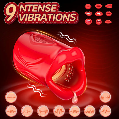 App Control Penis Stroker Trainer Blowjob Masturbator Sex Machine with 9 Vibration Modes