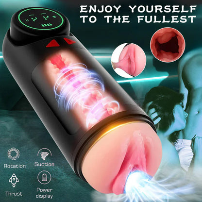 3 in 1 Automatic Masturbator Stroker with 4 Sucking & Vibrating & Thrusting Modes