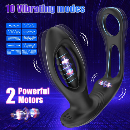Anal Plug Vibrator Prostate Massager Stimulator with 10 Vibration Modes