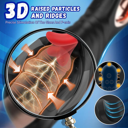 4 IN 1 Penis Trainer Glans Vibrator Blowjob with 10 Licking & Vibration Modes