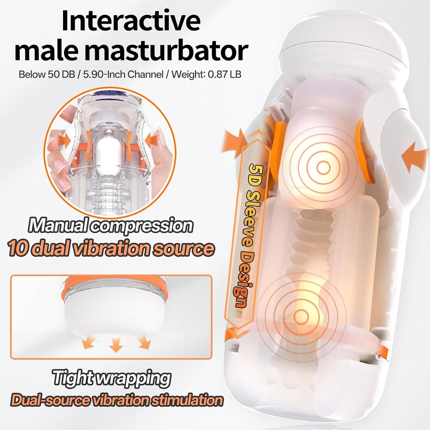 Automatic Masturbator Pocket Pussy Stroker with 10 Vibrating Modes