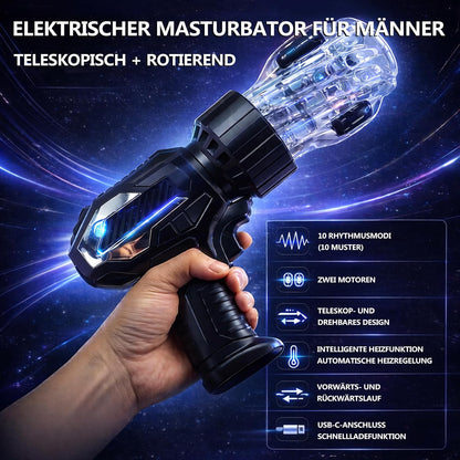 Electric Masturbator Stroker Blowjob Sex Machine with 10 Telescopic & 10 Rotation