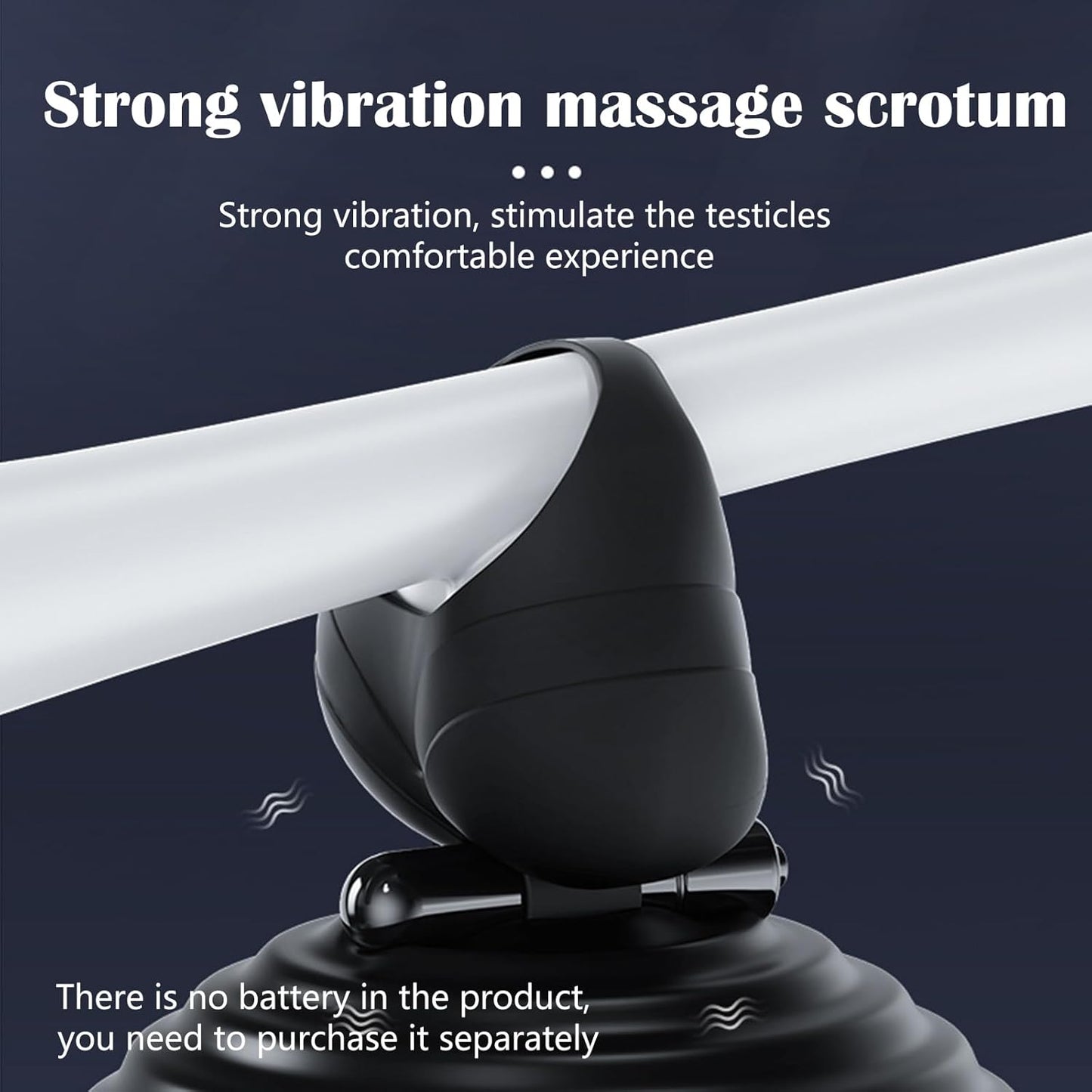 Testicle Cock Ring Vibrator Massager Masturbator with Powerful Vibrations