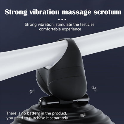 Testicle Cock Ring Vibrator Massager Masturbator with Powerful Vibrations