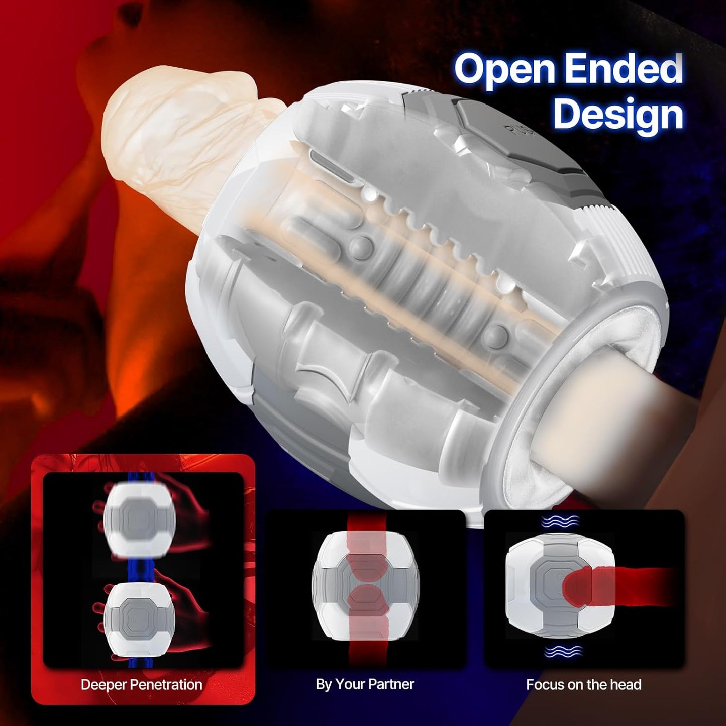 Electric Penis Trainer Stroker Blowjob Masturbator with 10 Intense Vibrations Modes
