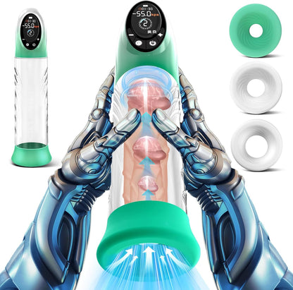 LCD Display Electric Vacuum Penis Pump with 4 Pressure & 9 Suction Modes