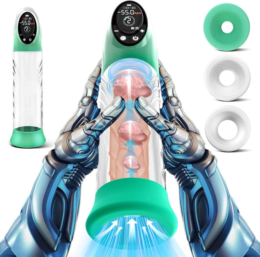 LCD Display Electric Vacuum Penis Pump with 4 Pressure & 9 Suction Modes