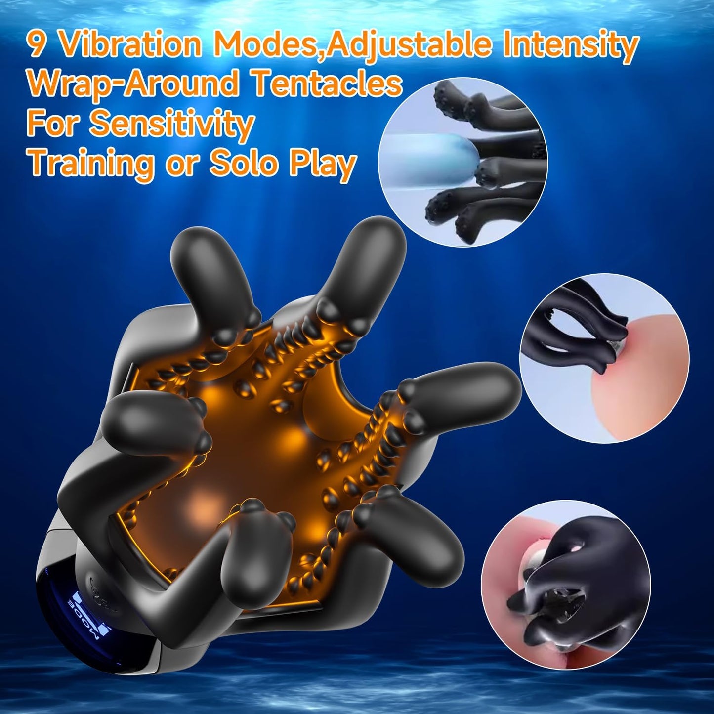 360° Wrapped Penis Vibrator Glans Trainer Masturbator with 9 Vibration Modes