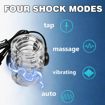 E-stim Testicle Bondage Crusher Pennis Ring Chastity BDSM with 4 Electric Shock Modes