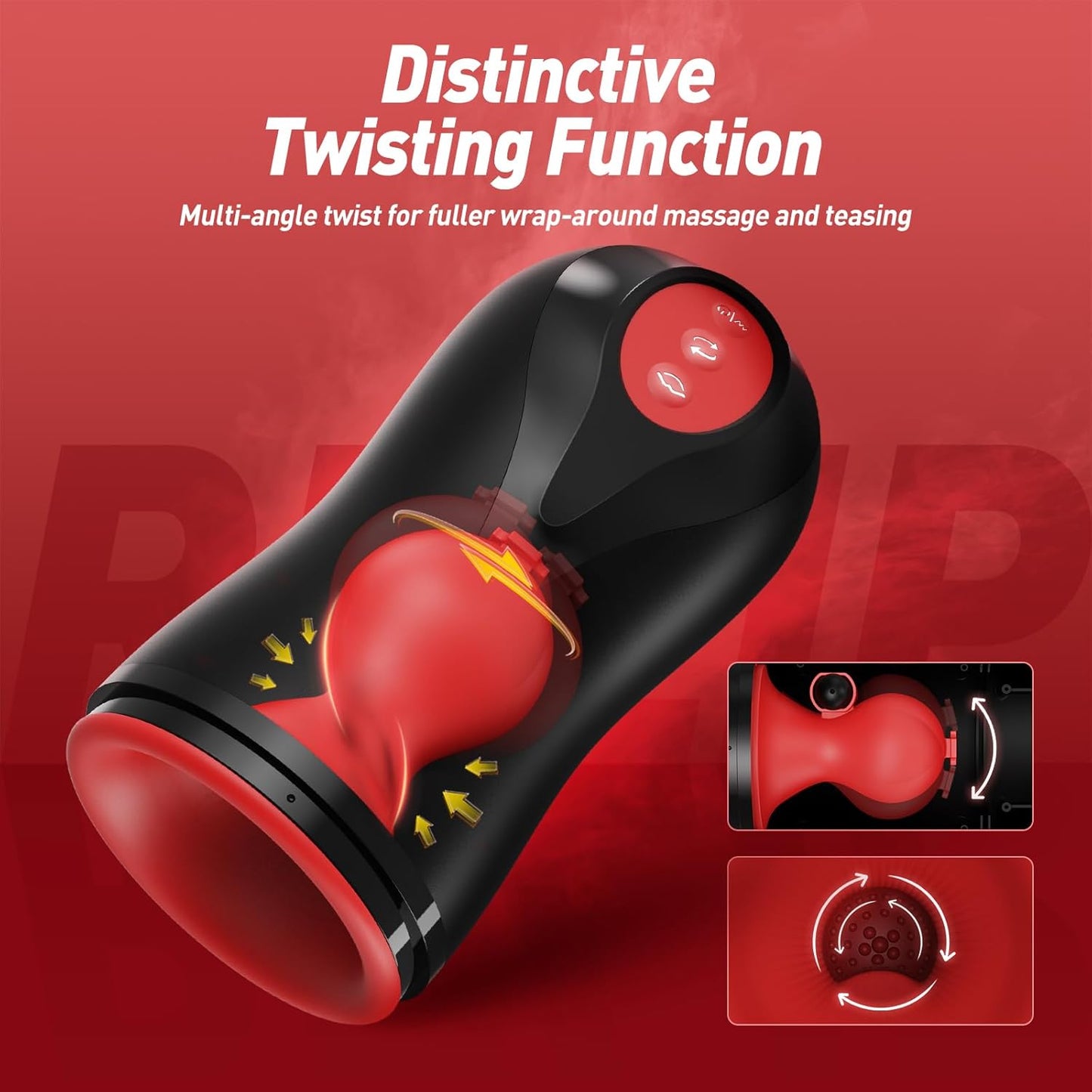 Auto Masturbator Penis Vibrator Glans Trainer with 3 Swirling 5 Tightening 10 Vibration Modes