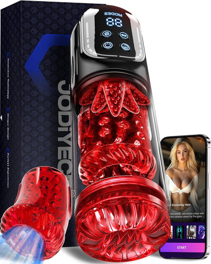 AI-Powered Automatic Masturbator Pumps Enlargers with 7 Thrusting Rotating Sucking Licking Modes